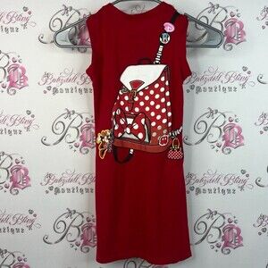 Disney dress purse look Pom Pom Red Sleeveless Kids Dress Minnie Mouse Charm